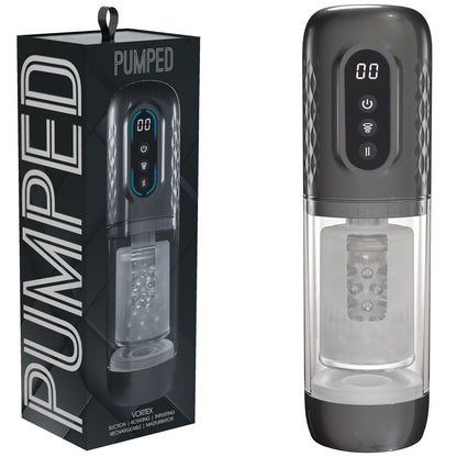 PUMPED Vortex - Gunmetal Grey/Clear Sucking Rotating and Thrusting