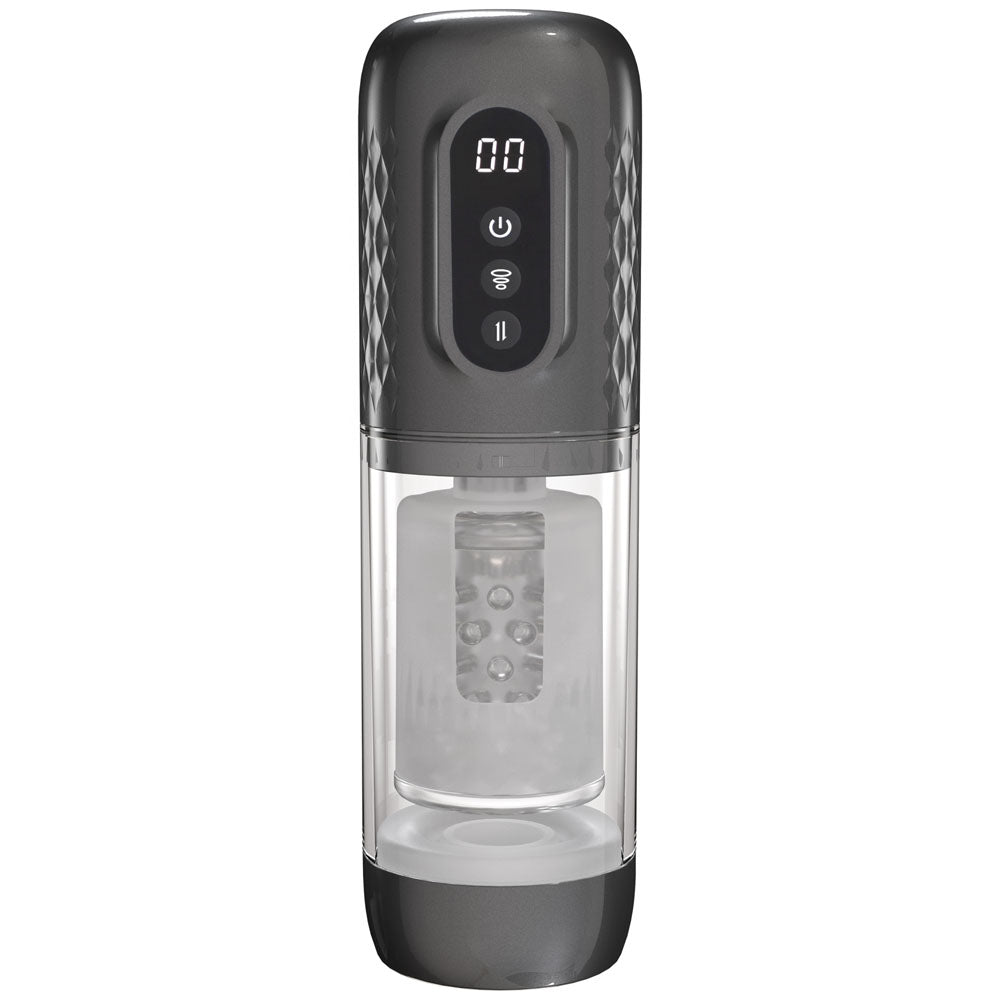 PUMPED Vortex - Gunmetal Grey/Clear Sucking Rotating and Thrusting