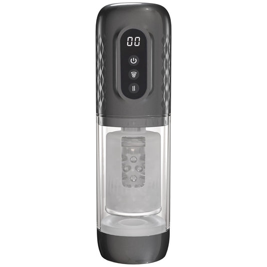 PUMPED Vortex - Gunmetal Grey/Clear Sucking Rotating and Thrusting