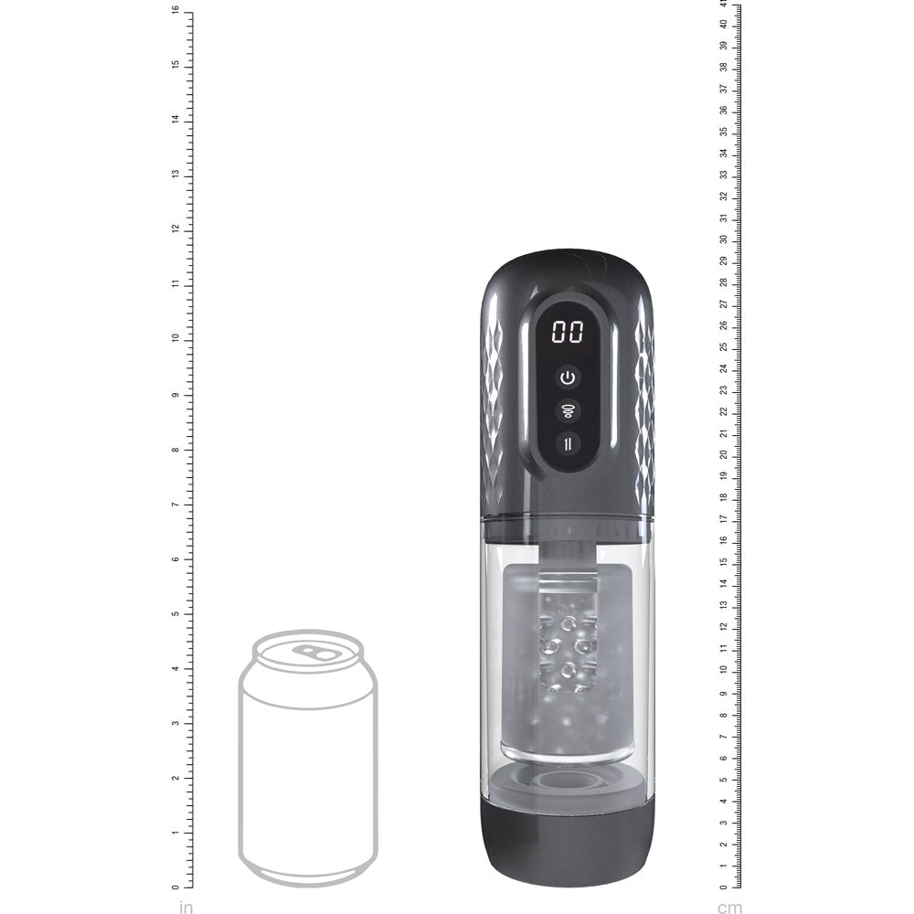 PUMPED Vortex - Gunmetal Grey/Clear Sucking Rotating and Thrusting