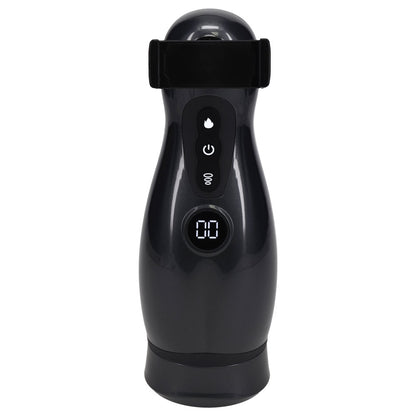 PUMPED Virtuo - Gunmetal Grey/Clear USB Rechargeable Sucking And Vibrating Auto Masturbator