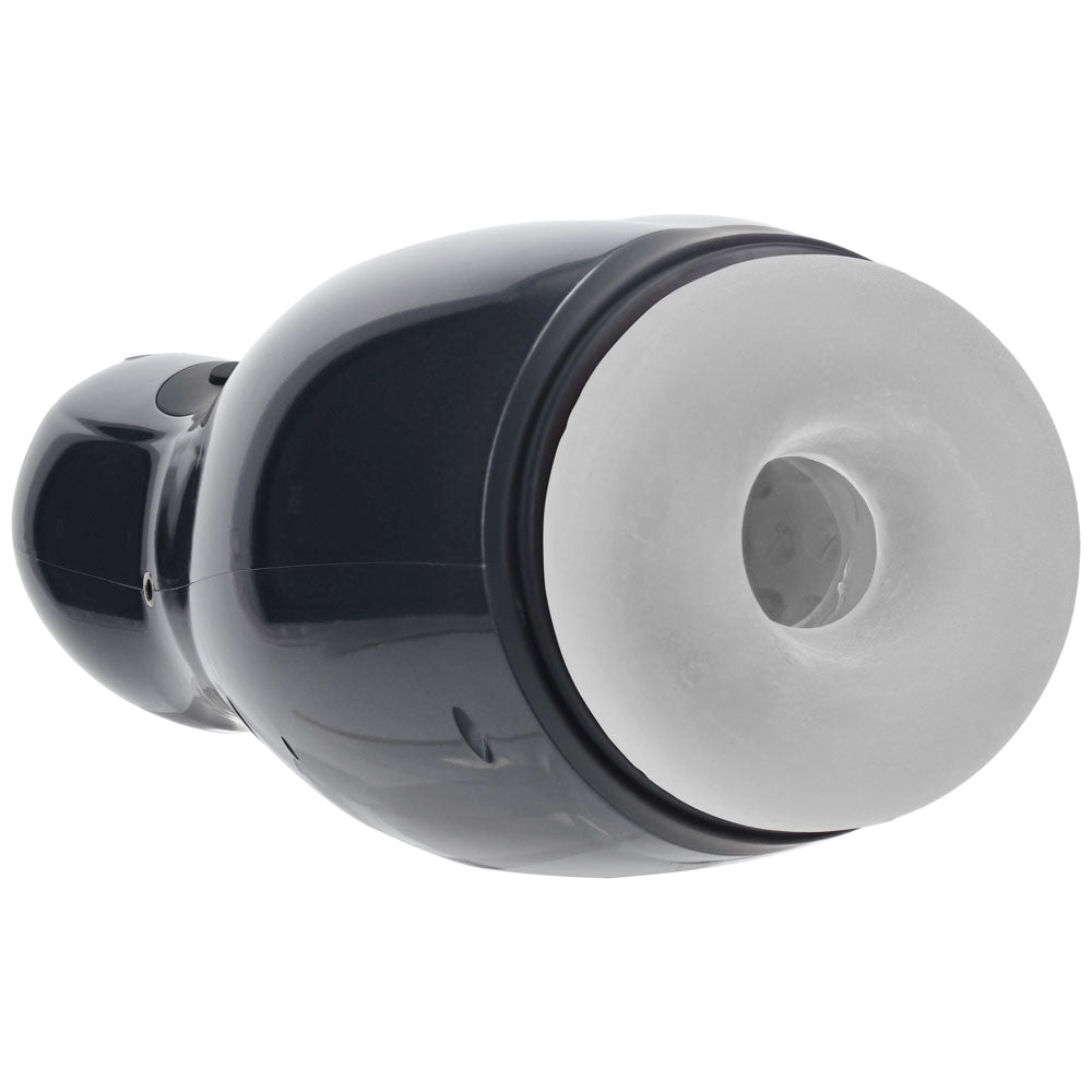 PUMPED Virtuo - Gunmetal Grey/Clear USB Rechargeable Sucking And Vibrating Auto Masturbator
