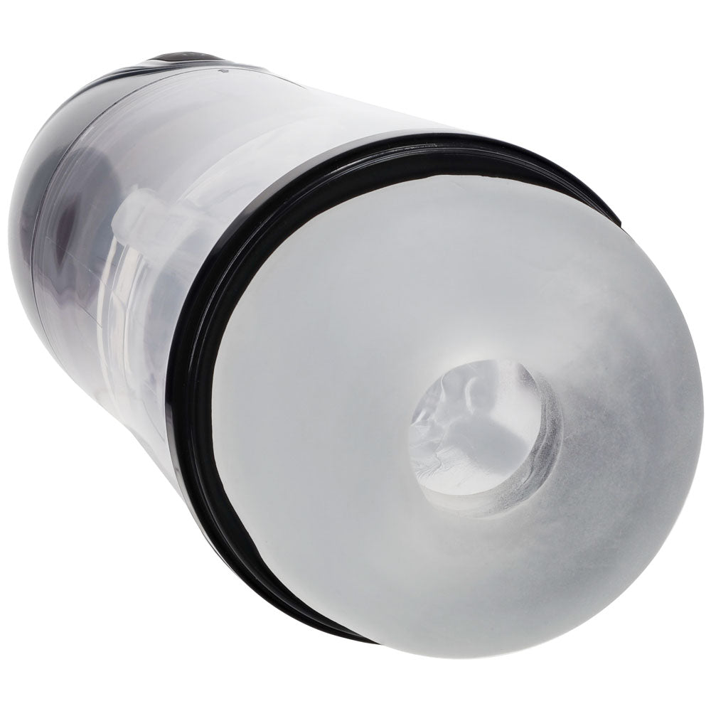 PUMPED SonicPull - Gunmetal Grey/Clear USB Rechargeable Sucking And Vibrating Auto Masturbator