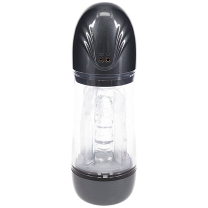PUMPED SonicPull - Gunmetal Grey/Clear USB Rechargeable Sucking And Vibrating Auto Masturbator