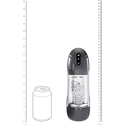 PUMPED SonicPull - Gunmetal Grey/Clear USB Rechargeable Sucking And Vibrating Auto Masturbator