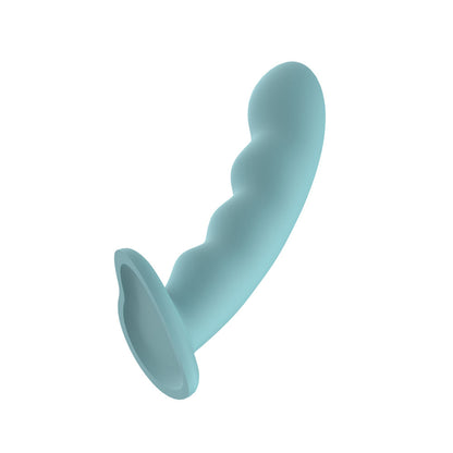 Passion Play Liquid Silicone Wavy Dildo - Blue 20.9 cm Dildo