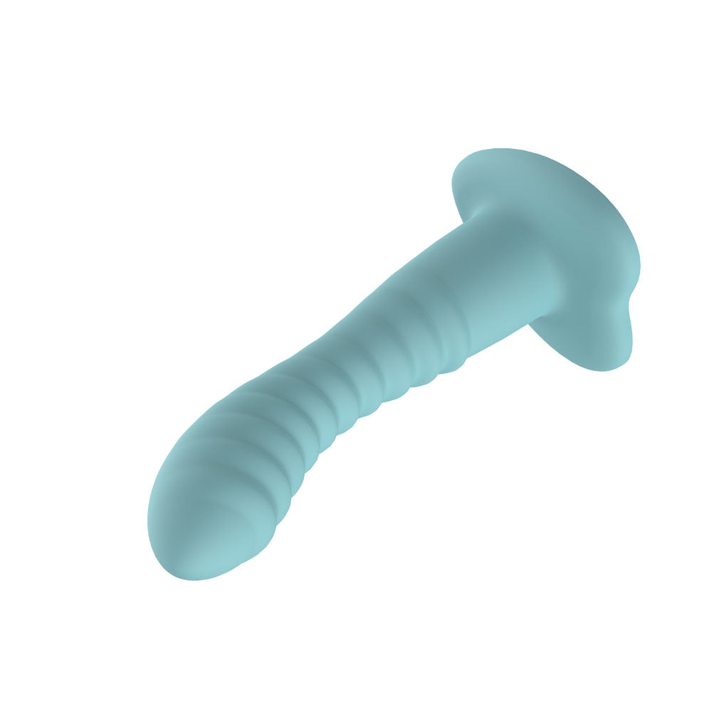 Passion Play Liquid Silicone Ridged Dildo - Blue 18 cm Dildo