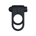 Passion Play Silicone Vibrating Dual Cockring - Black USB Rechargeable Cock & Balls Ring