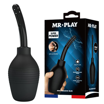 MR PLAY Anal Douche - Black - Black Unisex Douche - 310 ml Capacity