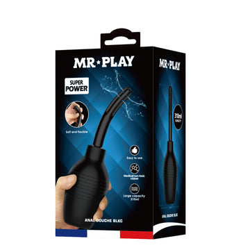 MR PLAY Anal Douche - Black - Black Unisex Douche - 310 ml Capacity
