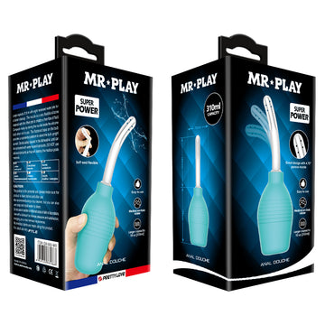MR PLAY Anal Douche - Aqua/White Unisex Douche - 310 ml Capacity