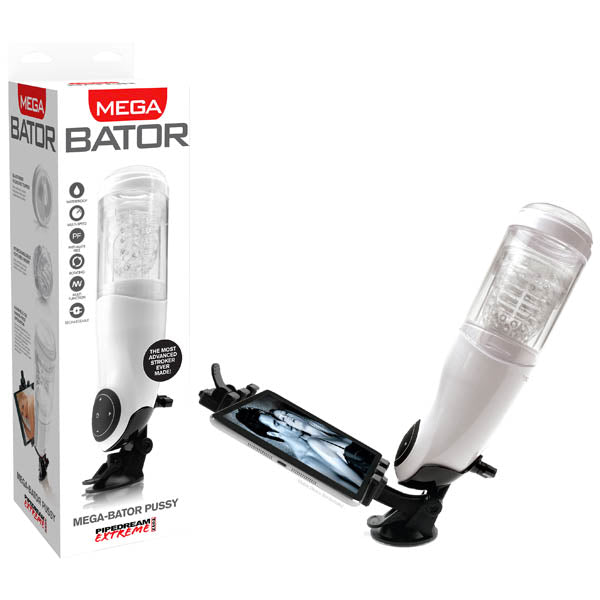 Pipedream Extreme Toyz Mega-bator Pussy - Rechargeable Pussy Masturbator with Mobile Device Holder - Image 1