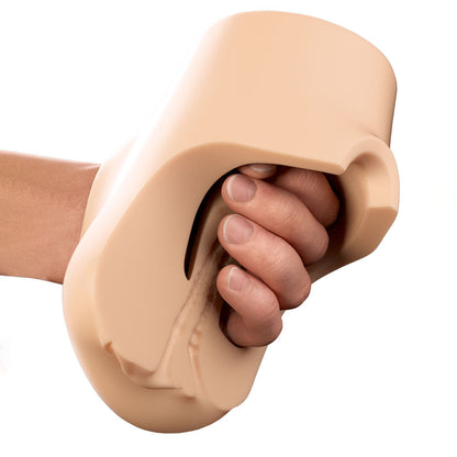PDX Plus Double Pounder Vibrating Squeeze Stroker - Flesh Vibrating