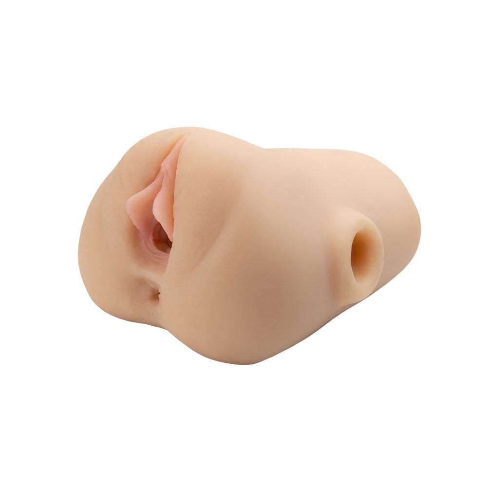 PDX Plus Double Pounder Vibrating Squeeze Stroker - Flesh Vibrating