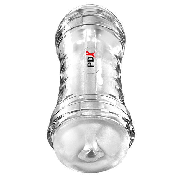PDX Wet Pussies Super Flip-A-Pussy Over - Clear Dual Ended Self