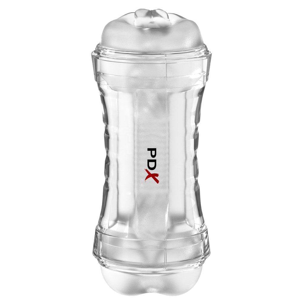 PDX Wet Pussies Super Flip-A-Pussy Over - Clear Dual Ended Self