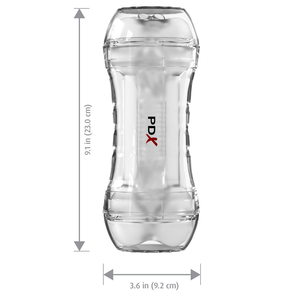 PDX Wet Pussies Super Flip-A-Pussy Over - Clear Dual Ended Self