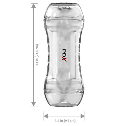 PDX Wet Pussies Super Flip-A-Pussy Over - Clear Dual Ended Self