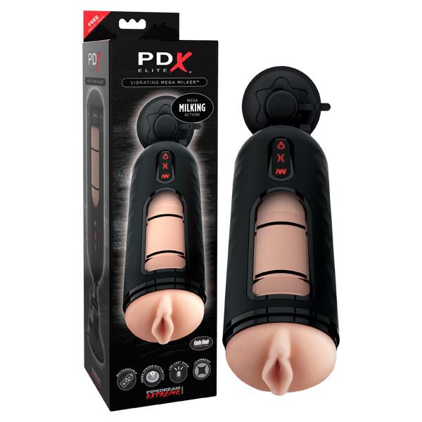 Pipedream Extreme Toyz Elite Vibrating Mega Milker - Flesh USB Rechargeable Powered Stroker - Image 1
