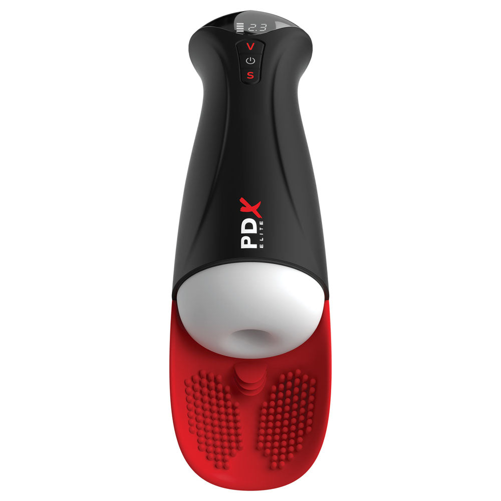 PDX Elite Fap-O-Matic Pro XL - White/Red - White Auto Stroker