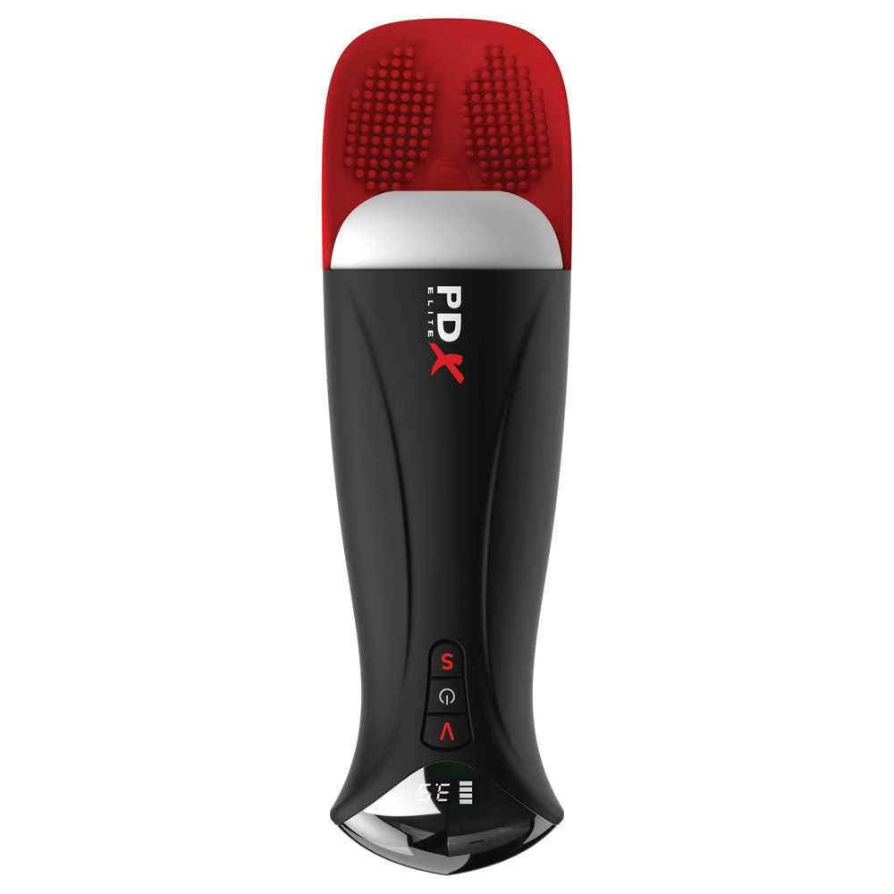 PDX Elite Fap-O-Matic Pro XL - White/Red - White Auto Stroker