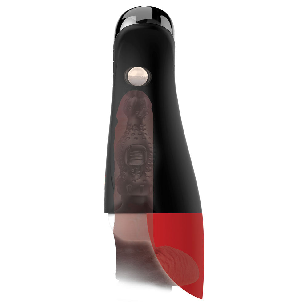 PDX Elite Fap-O-Matic Pro XL - White/Red - White Auto Stroker