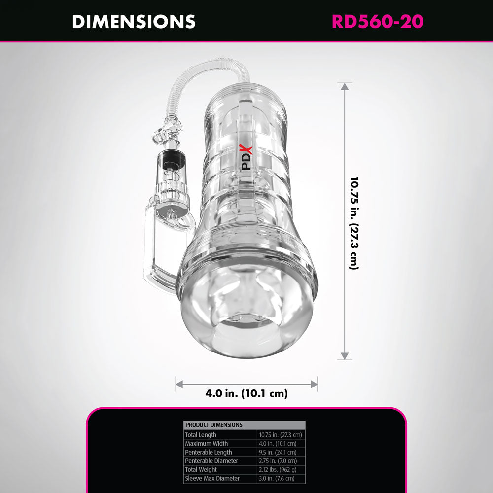 PDX Elite ViewTube Vac XXL Pump Stroker - Clear Vagina Stroker