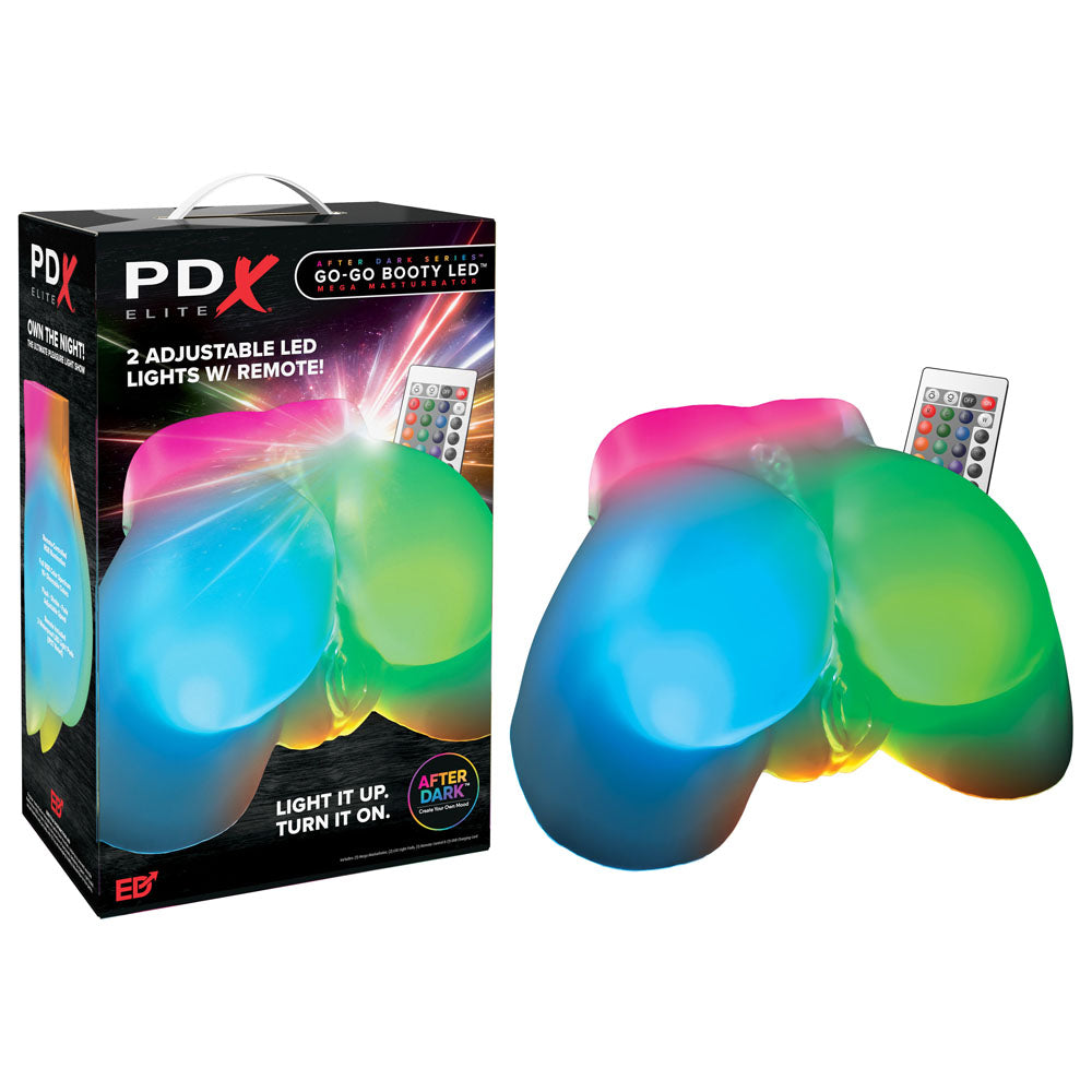 PDX Elite Go Booty LED Mega Masturbator - Clear LED Doggy-Style