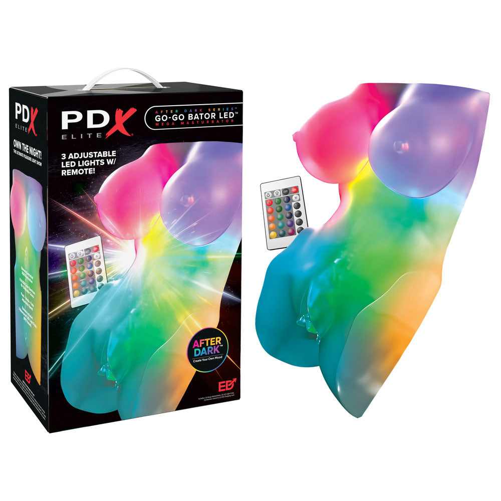 PDX Elite Go Bator LED Mega Masturbator - Clear LED