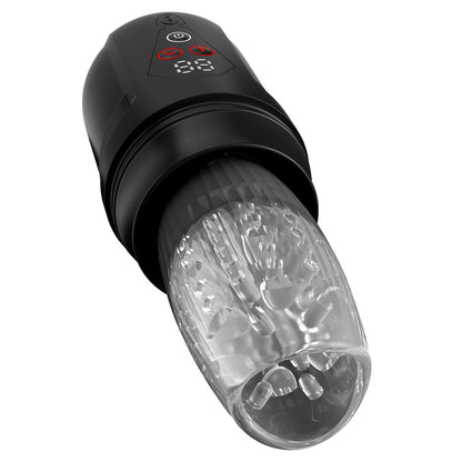 PDX Elite Mega-Bator Pro - Clear Vibrating & Spinning Auto Stroker