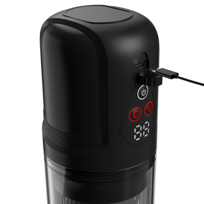 PDX Elite Mega-Bator Pro - Clear Vibrating & Spinning Auto Stroker