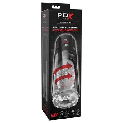 PDX Elite Mega-Bator Pro - Clear Vibrating & Spinning Auto Stroker
