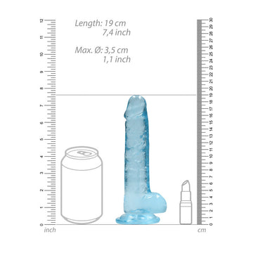 REALROCK 7'' Realistic Dildo With Balls - Blue 17.8 cm Dong