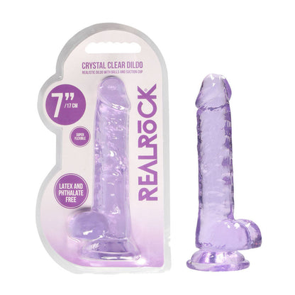 REALROCK 7'' Realistic Dildo With Balls 17.8 cm Dong - Purple