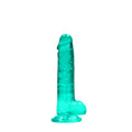 REALROCK 7'' Realistic Dildo With Balls - Turquoise 17.8 cm Dong