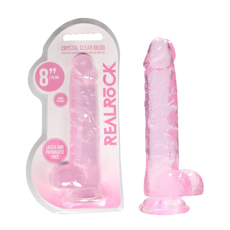 REALROCK 8'' Realistic Dildo With Balls 20.3 cm Dong - Pink