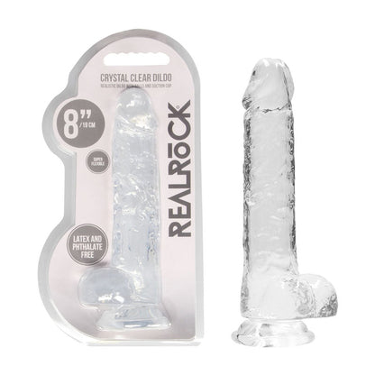 REALROCK 8'' Realistic Dildo With Balls 20.3 cm Dong - Clear