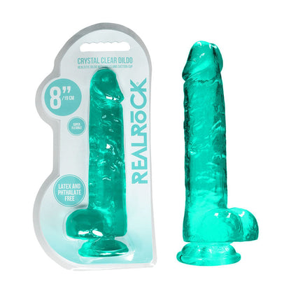 REALROCK 8'' Realistic Dildo With Balls 20.3 cm Dong - Turquoise