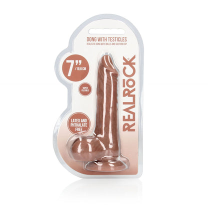 REALROCK 7'' Realistic Dildo With Balls - Tan 17.8 cm Dong