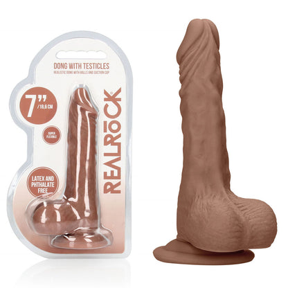 REALROCK 7'' Realistic Dildo With Balls 17.8 cm Dong - Tan