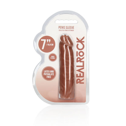 REALROCK 7'' Penis Extender - Tan 17.8 cm Penis Extension Sleeve