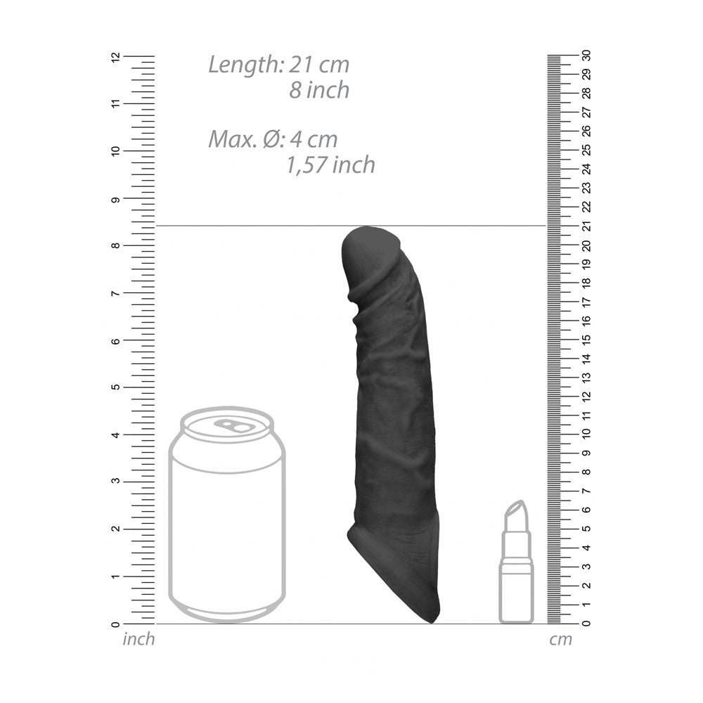 REALROCK 8'' Realistic Penis Extender with Rings 20.3 cm Penis Extension Sleeve