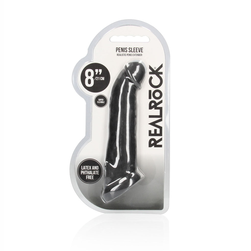 REALROCK 8'' Realistic Penis Extender with Rings 20.3 cm Penis Extension Sleeve