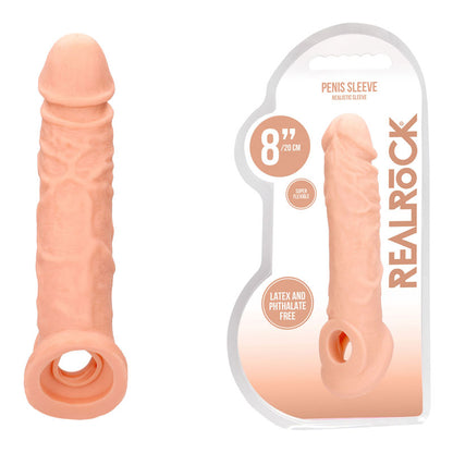 REALROCK 8'' Realistic Penis Extender with Rings 20.3 cm Penis Extension Sleeve