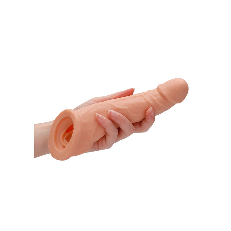 REALROCK 8'' Realistic Penis Extender with Rings 20.3 cm Penis Extension Sleeve