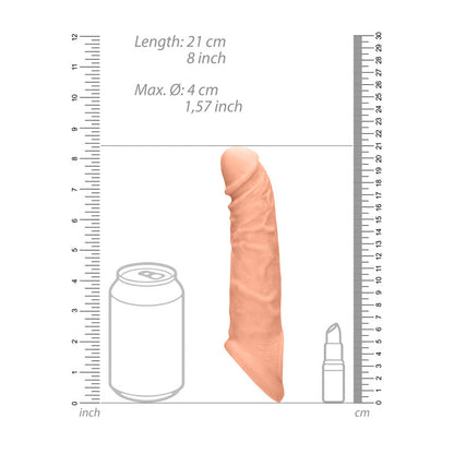 REALROCK 8'' Realistic Penis Extender with Rings 20.3 cm Penis Extension Sleeve