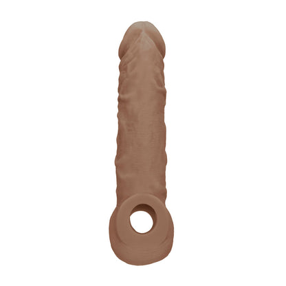 REALROCK 8'' Realistic Penis Extender with Rings - Tan 20.3 cm Penis Extension Sleeve