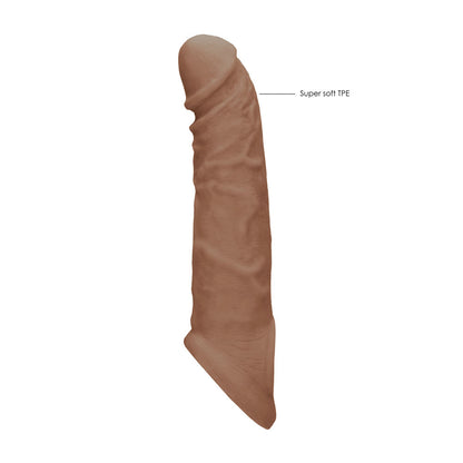 REALROCK 8'' Realistic Penis Extender with Rings - Tan 20.3 cm Penis Extension Sleeve