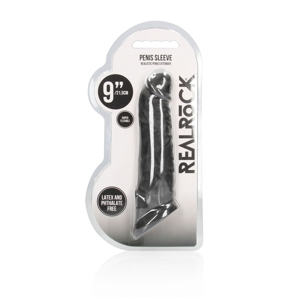 REALROCK 9'' Realistic Penis Extender with Rings 22.9 cm Penis Extension Sleeve
