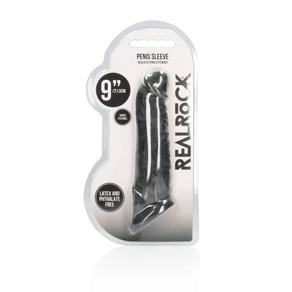 REALROCK 9'' Realistic Penis Extender with Rings 22.9 cm Penis Extension Sleeve